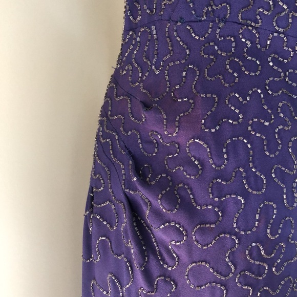 Vintage 1940s Deep Purple Wiggle Dress - Picture 4 of 6